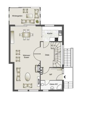 Erdgeschoss (schematisch dargestellt)