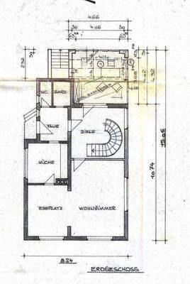 Grundriss mit Wintergarten 1973