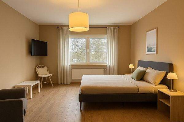 Schlafzimmer virtuell möbeliert 