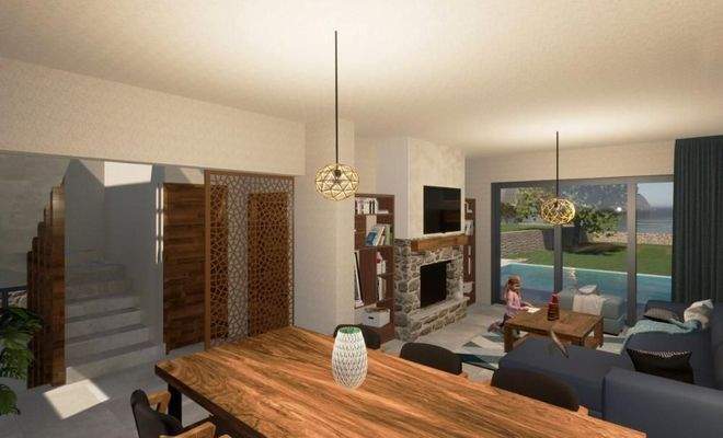 NEUBAU-PROJEKT: Kreta, Gerani bei Rethymno: Luxuriöses Haus mit atemberaubendem Meer- und Bergblick