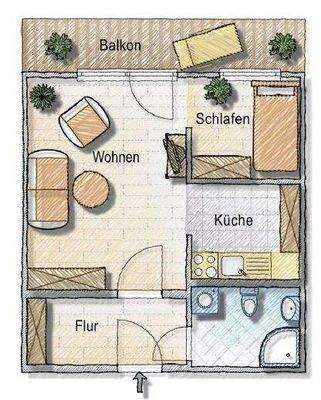 Grundriss-Skizze Variante 1