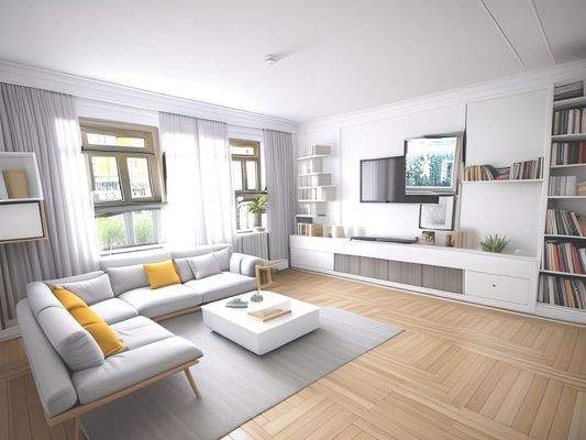 Wohnbereich mit KI eingerichtet