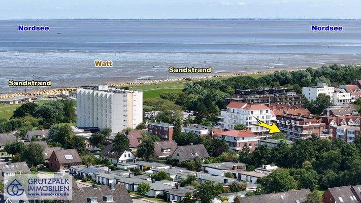 so nah zum Sandstrand in Döse