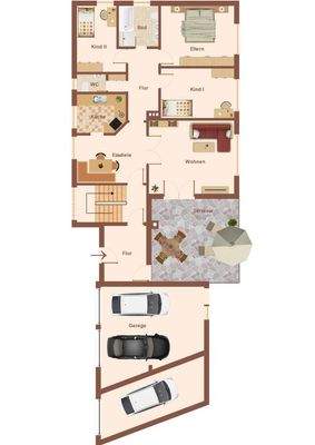 Skizze Grundriss Erdgeschoss