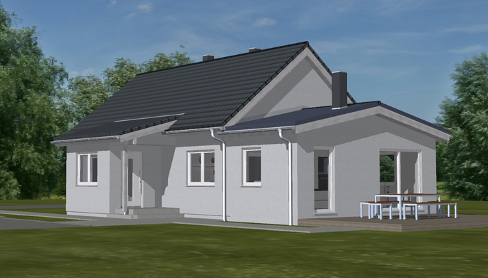 Haus mit neuer Fassade - geplant