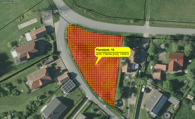 Grundstück von drei Seiten zuwegbar
