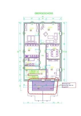 Grundriss OG -Model mit geplantem Balkon
