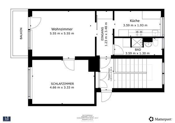 Grundriss Friedenstraße 83, Gnoien - Dachgeschoss rechts