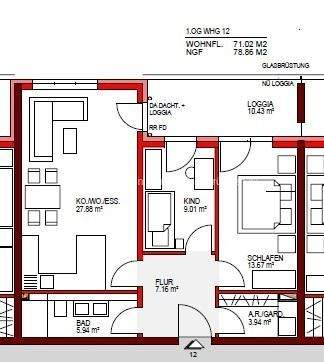 Grundriss Wohnung 12