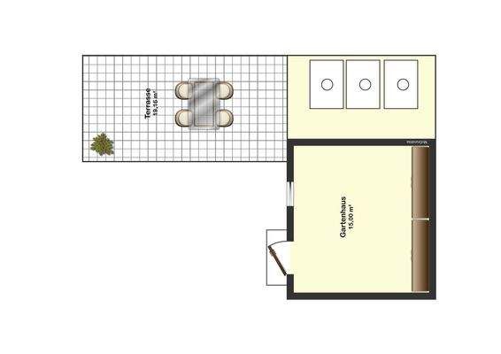 Terrasse / Gartenhaus 