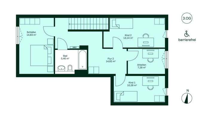 Grundriss des Obergeschosses