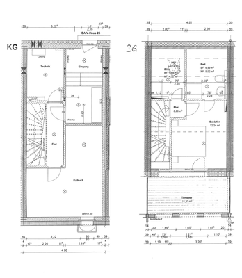 Grundriss Keller und Dachgeschoss