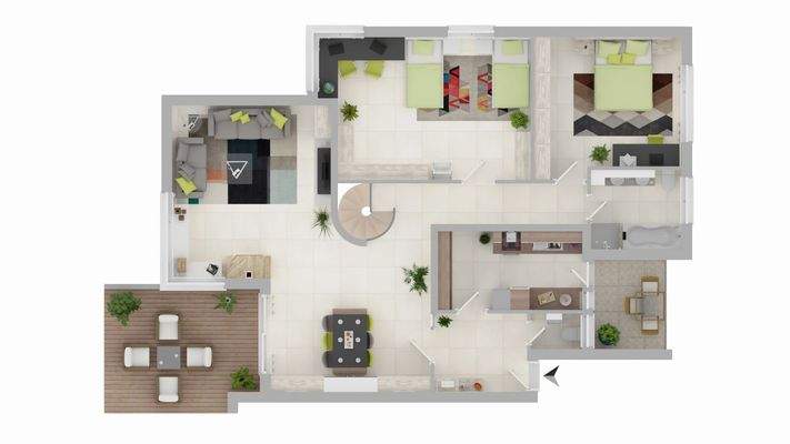 Grundriss obere Ebene