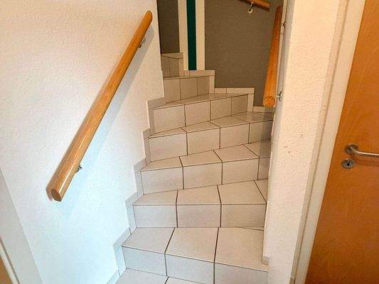Treppe zum oberen Wohnbereich