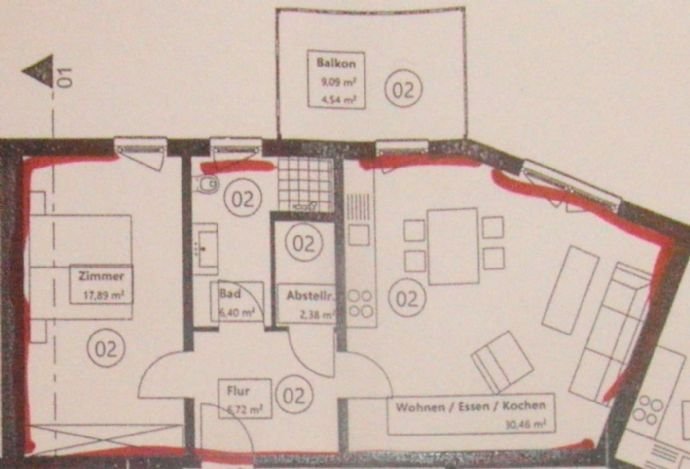 2-Zimmer-Wohnung, barrierefrei, mÃ¶biliert in Michelbach-Nord.