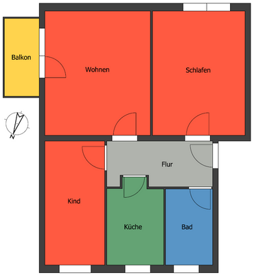 Grundrissskizze - Abweichungen möglich