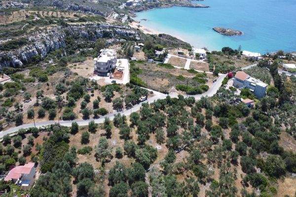 Kreta, Kalathas: Grundstück mit Meerblick in der Nähe des Strandes zu verkaufen