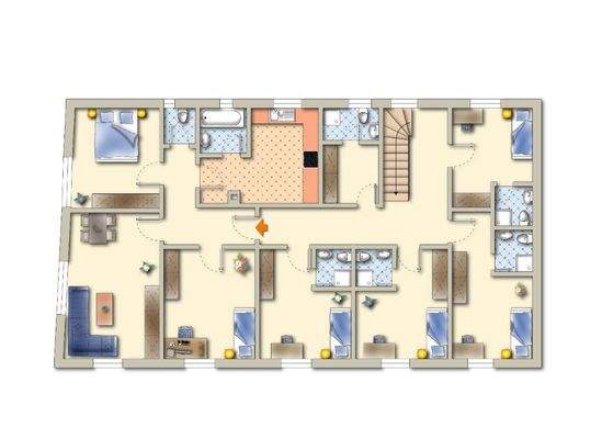 Wohnung + Gästezimmer, möbliert (OG)