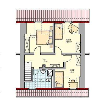 Grundriss DG - Möblierung nur beispielhaft