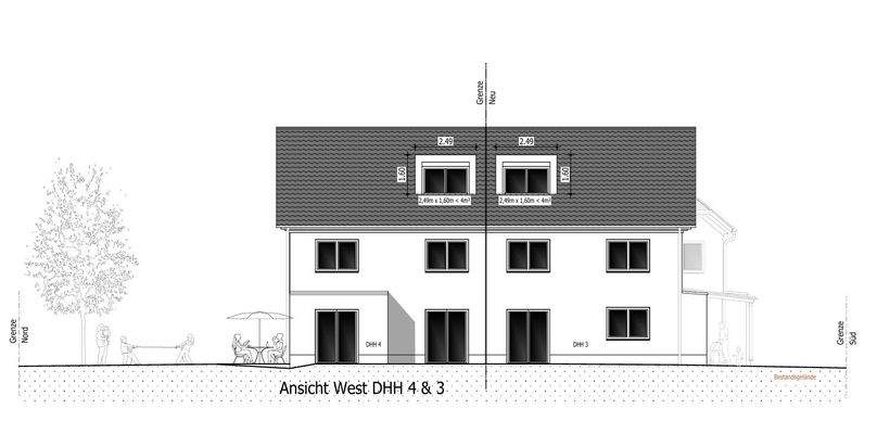 Ansicht West DHH 3+4