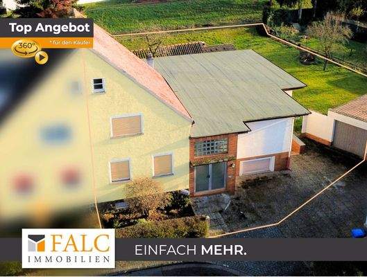 Doppelhaushälfte mit Anbau, Außenansicht