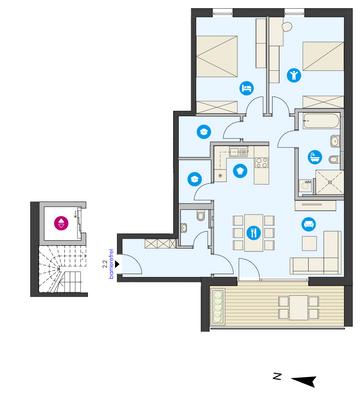 2.OG Grundriss WHG 2.2
