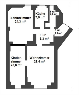 Grundriss Leerwohnung EG