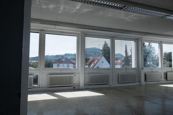 Südseitige Fensterfront im großen Arbeitsbereich - OG