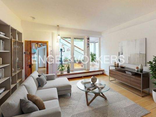 Wohnzimmer virtuell möbliert