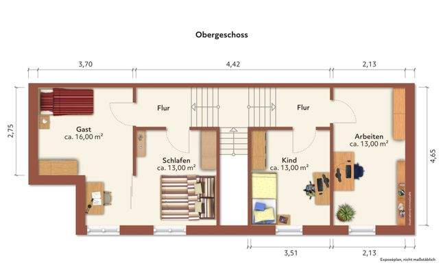 Obergeschoss möbliert