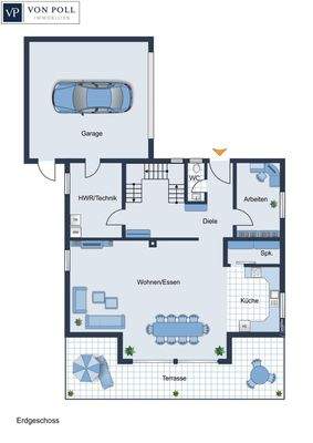 Grundriss Erdgeschoss (EFH)