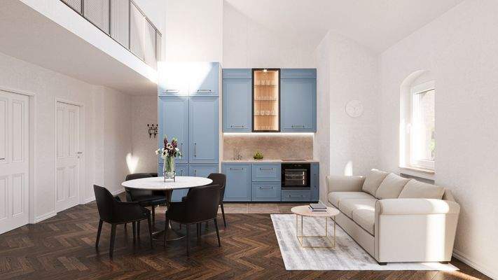 Wohnraum-mit-offener-Küche