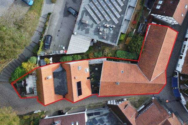 Aufsicht Grundstück umrandet