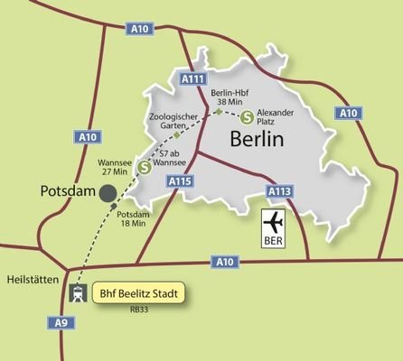sehr gute Anbindung an Berlin und Potsdam