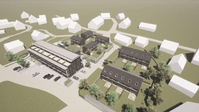 Blick auf das Gebäude von Süd-West (Rendering)