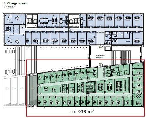 Grundriss 1 OG _ 938 m²