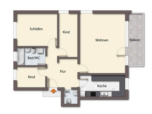 Grundriss unmöbliert