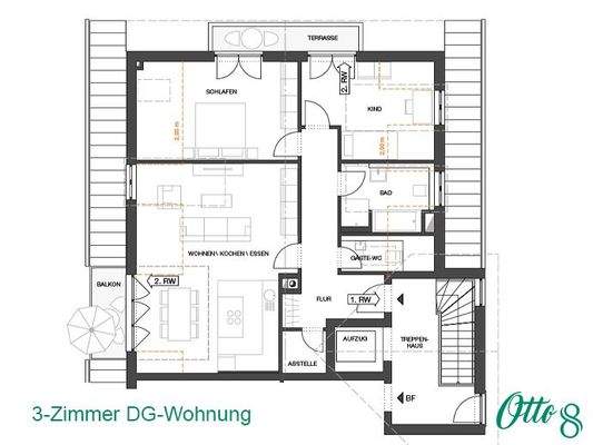 Einmal im Überblick: Grundriss W7 