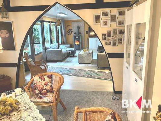 Ansicht Esszimmer zum Wohnzimmer