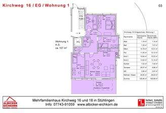 Grundriss Wohnung Nr. 1 EG