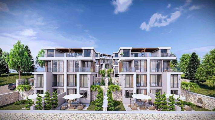 Villa with Pool in a Sea View Complex in Antalya Kalkan