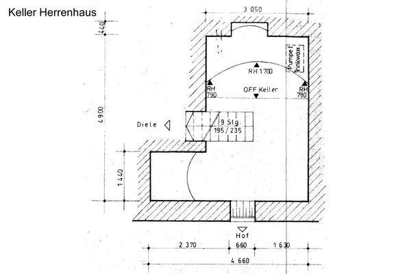 Grundriss Kellergeschoss (Herrenhaus)