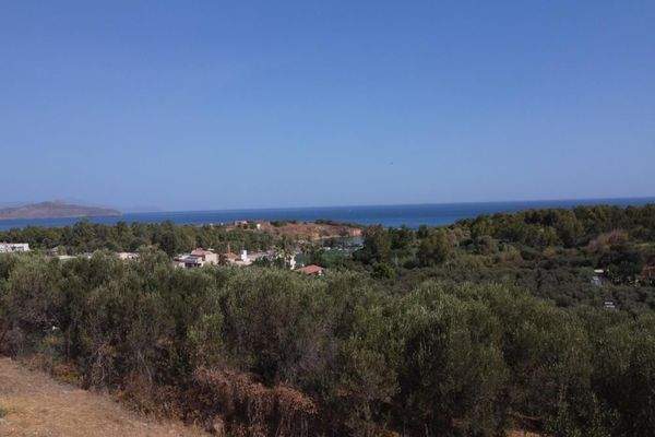 Kreta, Agioi Apostoli: Grundstück mit Meerblick in der Nähe des Stadtzentrums zu verkaufen
