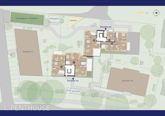 Gesamtansicht 1. Penthouse Geschoss