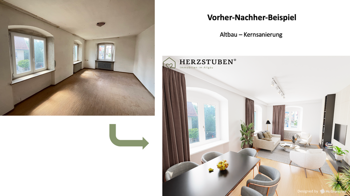 Vorher-Nachher-Beispiel Altbau