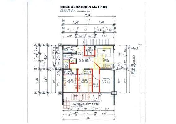 Grundriss Obergeschoss Büro