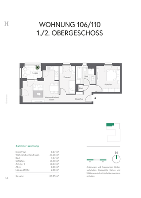 Grundriss Wohnung 106