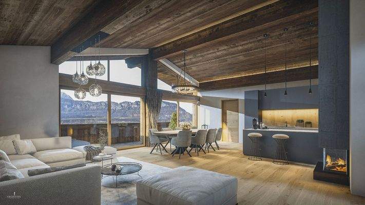 KITZIMMO-Exklusives Luxuspenthouse mit Kaiserblick kaufen - Immobilien St. Johann.