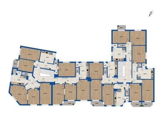 Grundrisse 1. bis 3. OG