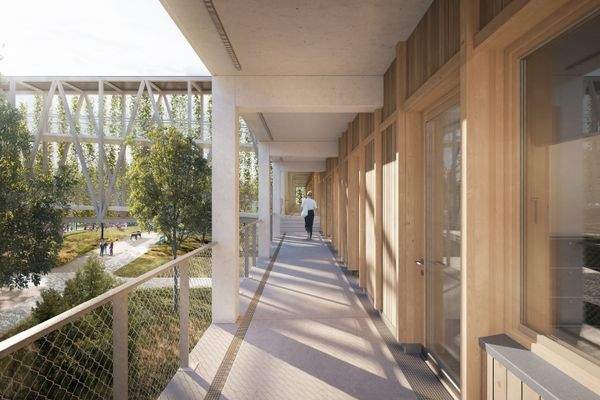 Laubengang im TGZ BA III (Visualisierung)